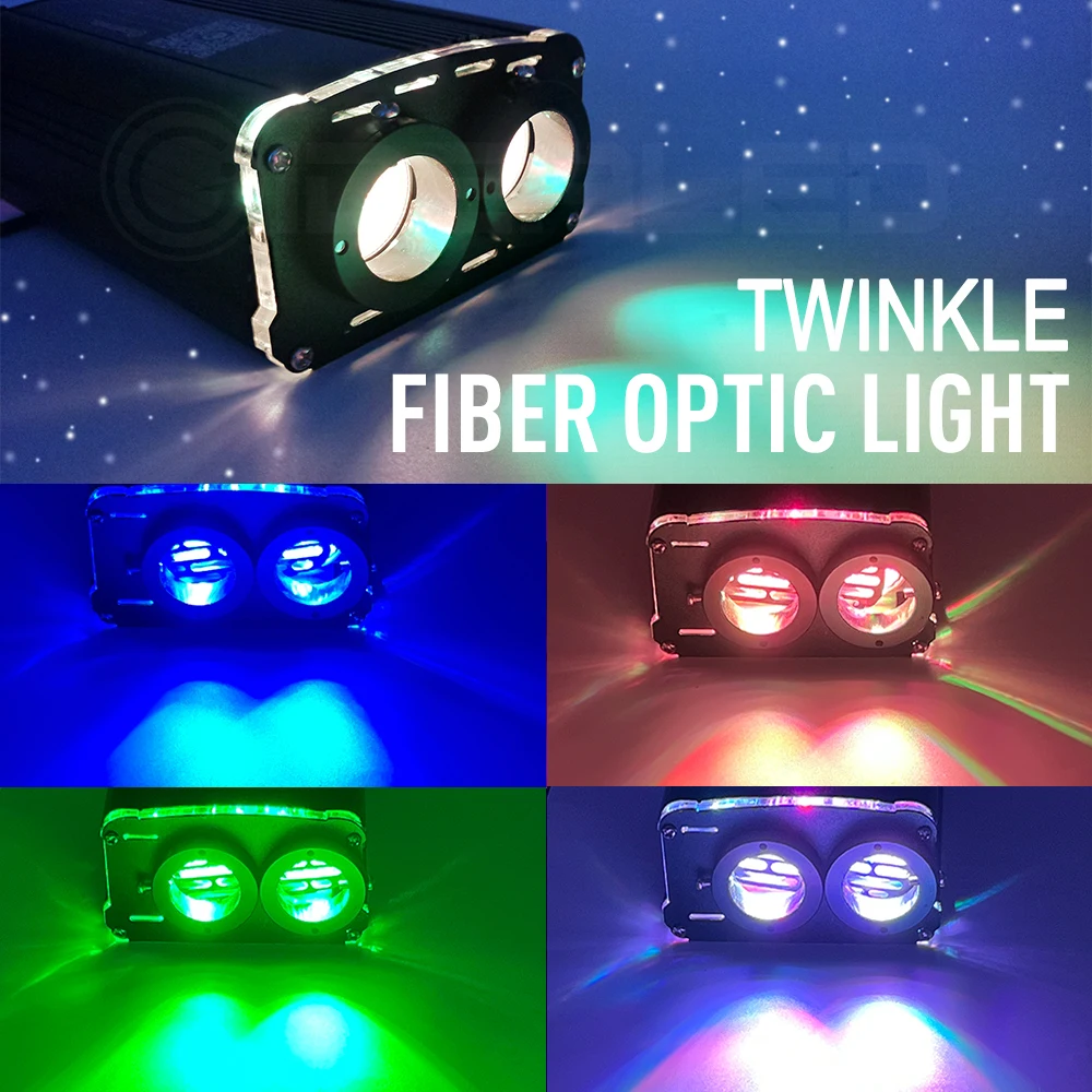 Lumières à fibre optique LED scintillantes, moteur PRO Smart RGBW, source à  double tête avec Bluetooth et contrôle de la musique, décorations de  théâtre - AliExpress