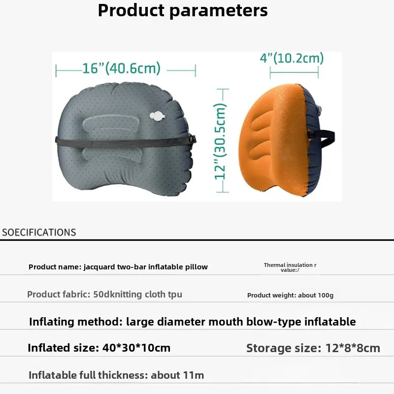 Portable Inflatable Pillow Compressible Folding for Camping