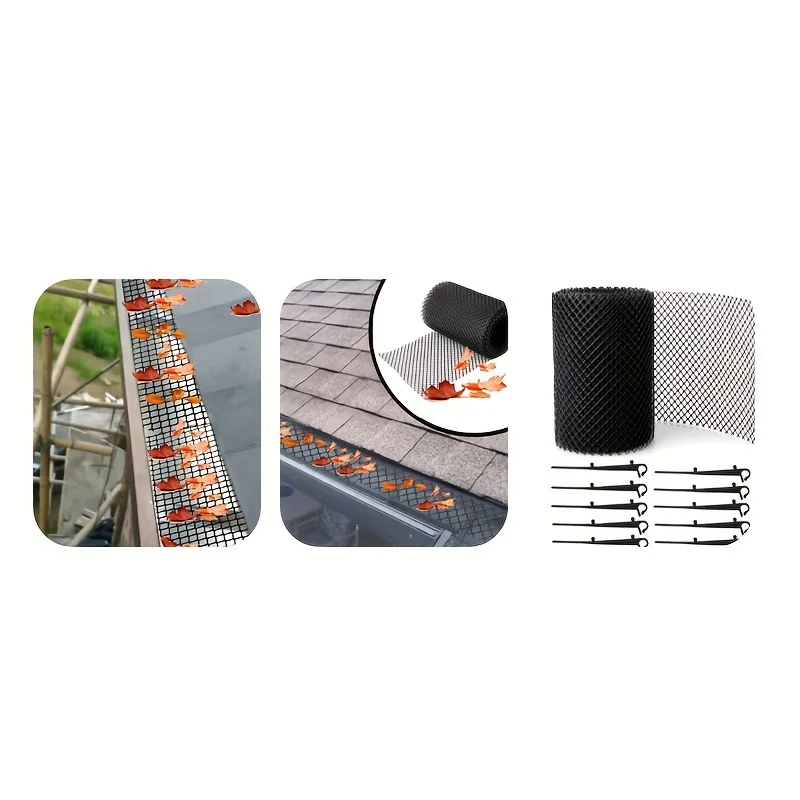 Gutter Leaf Guard 20 gutter mesh anchors eave mesh pins universal gutter clamps cleaning maintenance brush clamps