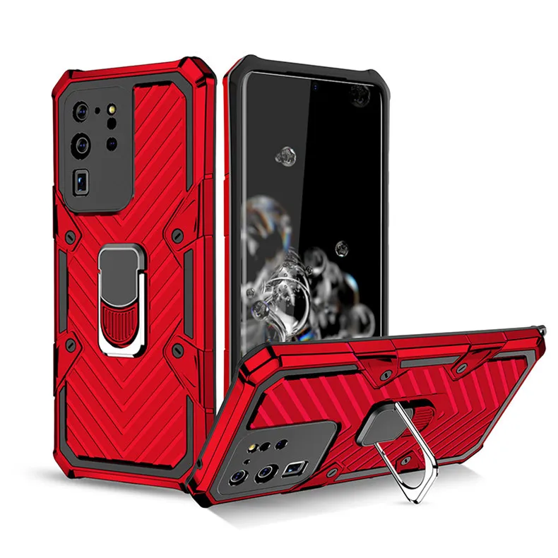

Armor Shockproof Case For Samsung Galaxy S21 S20 Plus Note 20 Ultra A12 A32 A42 A31 A41 A51 A71 5g Metal Finger Ring Holder Case