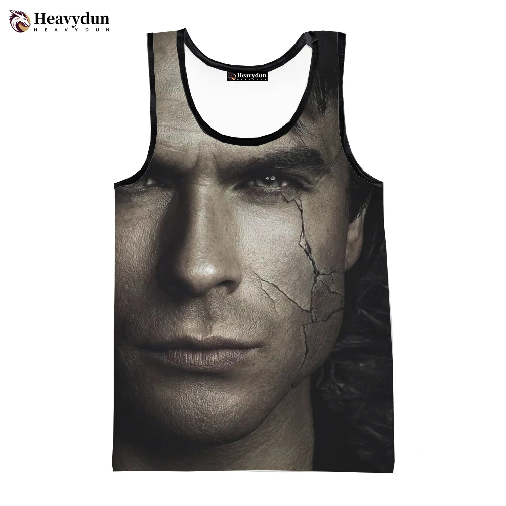 Serie Tv The Vampire Diaries Fashion Summer Men 3D Canotte Senza Maniche Harajuku Personality 3D Printed Beach Tops Tees 6Xl