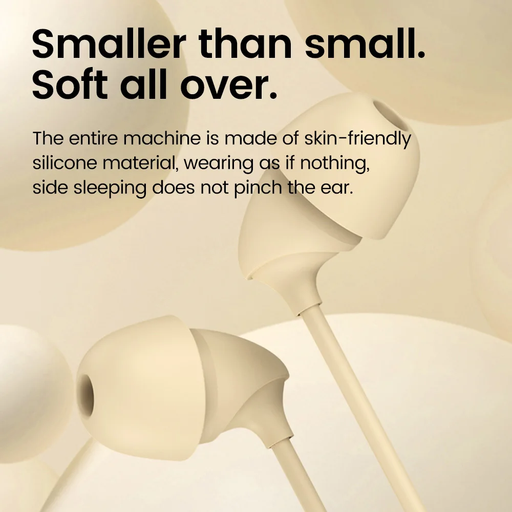 Type-C/3.5mm Earphones Wired Soft Silicone Sleep Headphones With Mic Handsfree  Headset In-Ear HIFI Earbuds For Mobile Phones 4