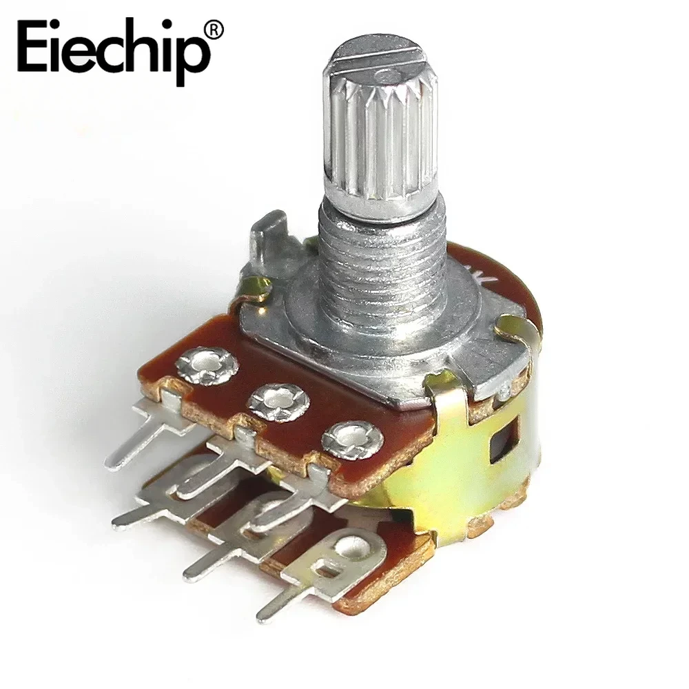 Potentiometer Kit 10PCS WH148 6Pin 15mm Shaft with Nuts and Washers Linear Potentiometers B1K-B1M