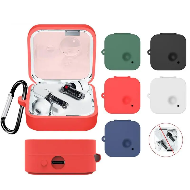 

For Nothing Ear (2) Headphone Protector Cover Waterproof Earphone Charger Box With Hook Impact-resistant Headphone Shell