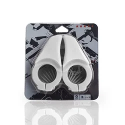 Ergonomic Black Thumb Grips for Mountain Bike Handlebars - Enhanced Comfort & Shock Absorption (White)