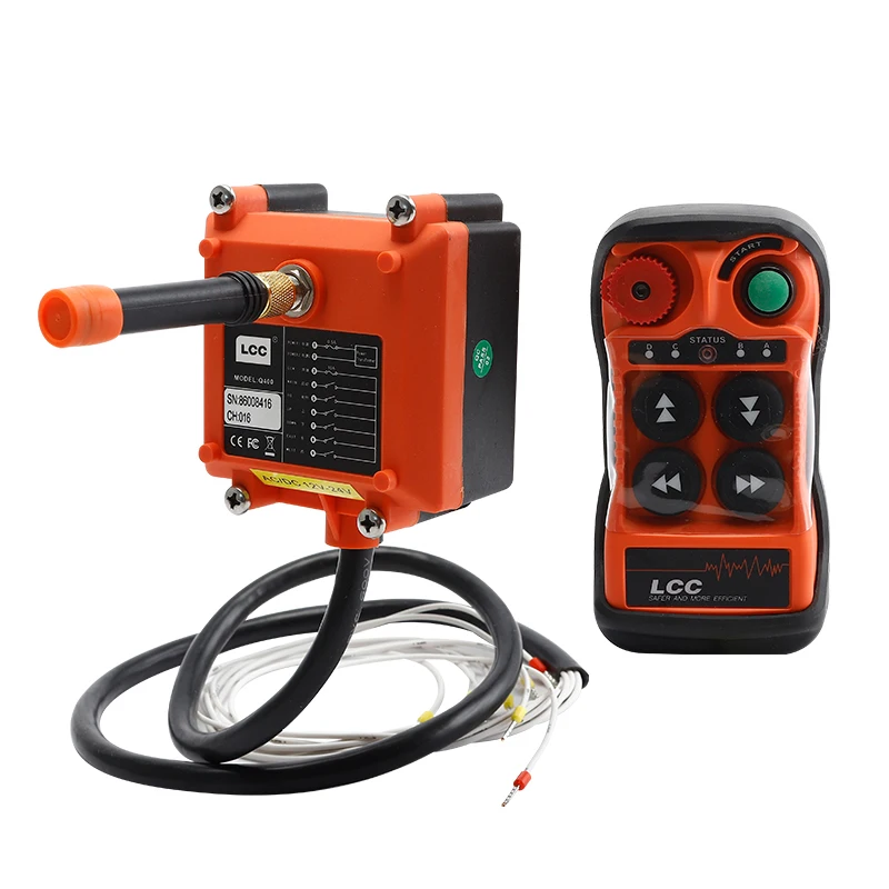 Q400 LCC 산업용 원격 제어 크레인 전기 호이스트 원격 제어 운전 송신기 제어 수신기 핸들 스위치 DC12V