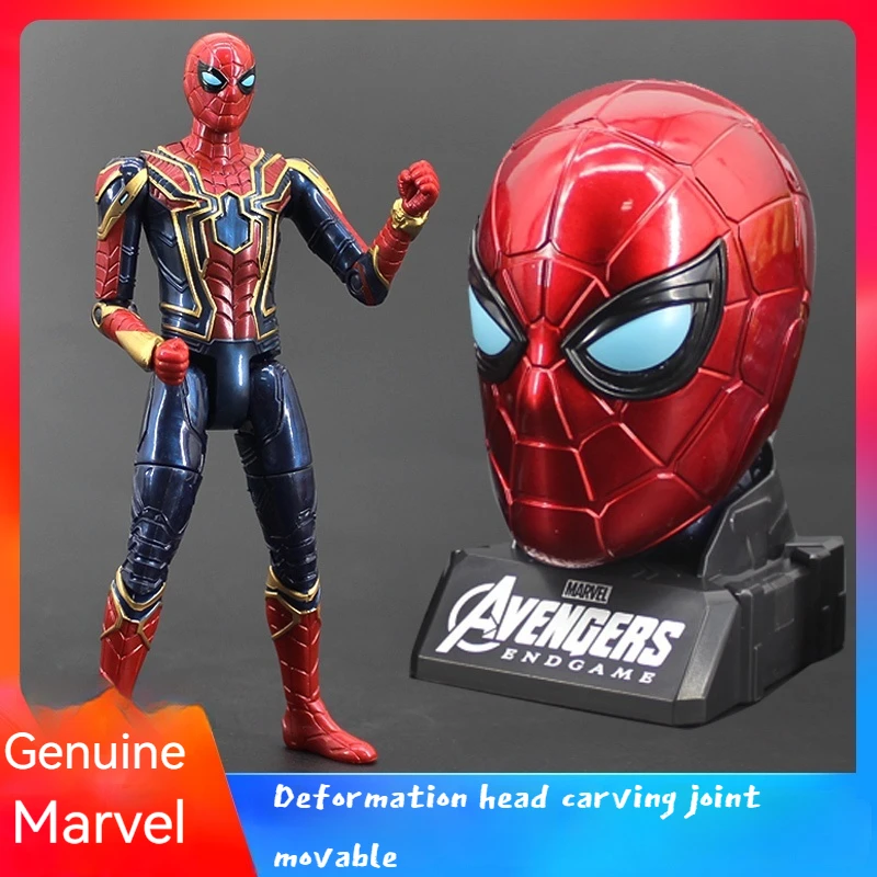 

Disney Spider-man Toys Marvel Comics The Avengers Iron Man Hand-made Doll Ornaments Head Carving Model Set Joint Movable Doll