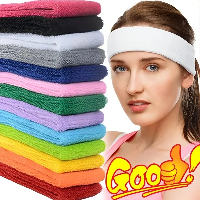 Sports Headbands 1Pc Towel Yoga Hairband Sport Headband Ribbons Elastic Sweat Hair Band For Men Women Running Fitness Accessories Head Sweatband