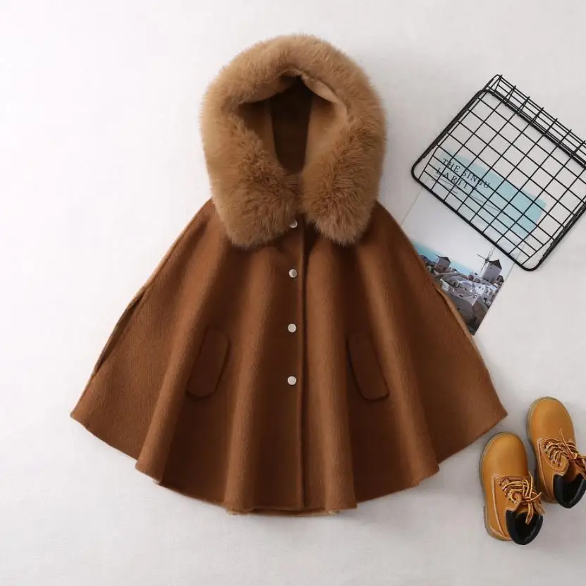 

Детская теплая шерстяная куртка с меховым воротником, A2031