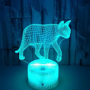 Nighdn Cat 3D Lamp Illusion Led Night Light Touch 7 Color Changing USB Table Lamp Birthday Gifts Room Home Decor 3D Nightlight