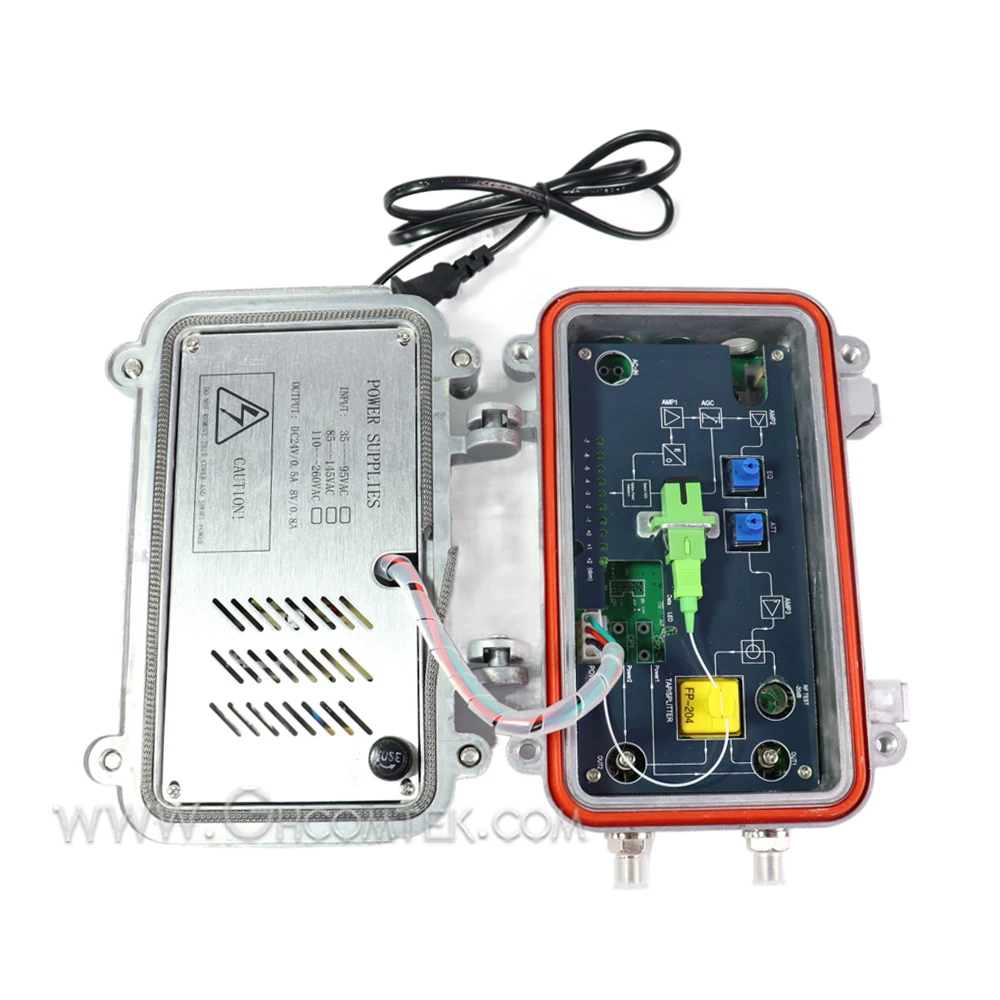 FTTH Optical Receiver High hfc 2 Ways Output With AGC CATV Digital Analog Signal Receiving Outdoor Cable TV Fiber Optic Node