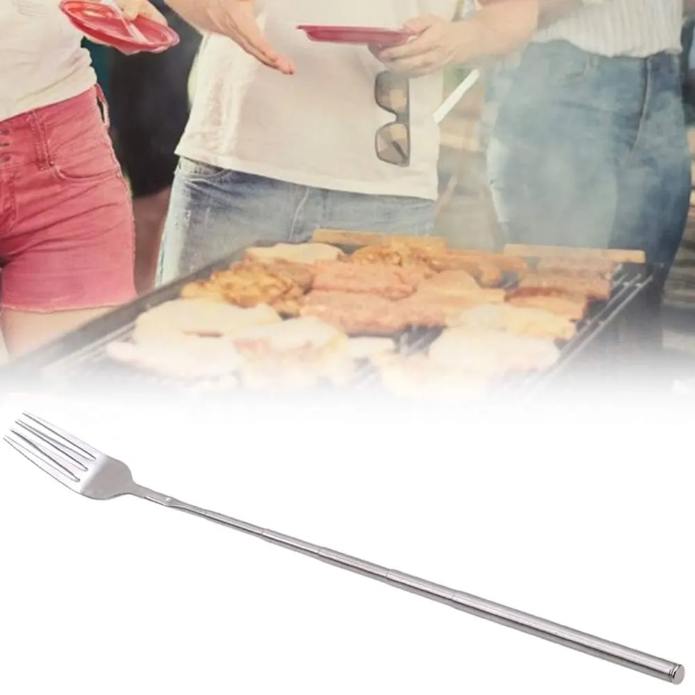 Description Picture 3 of itemStainless Steel Fork Dinner BBQ Telescopic Fork For Kitchen
