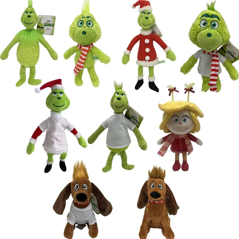 

The Grinch Anime Figures Perfect Christmas Decoration Green Haired Monster Figurine Adorable Grinch Plush Doll for Kid Gift Toy