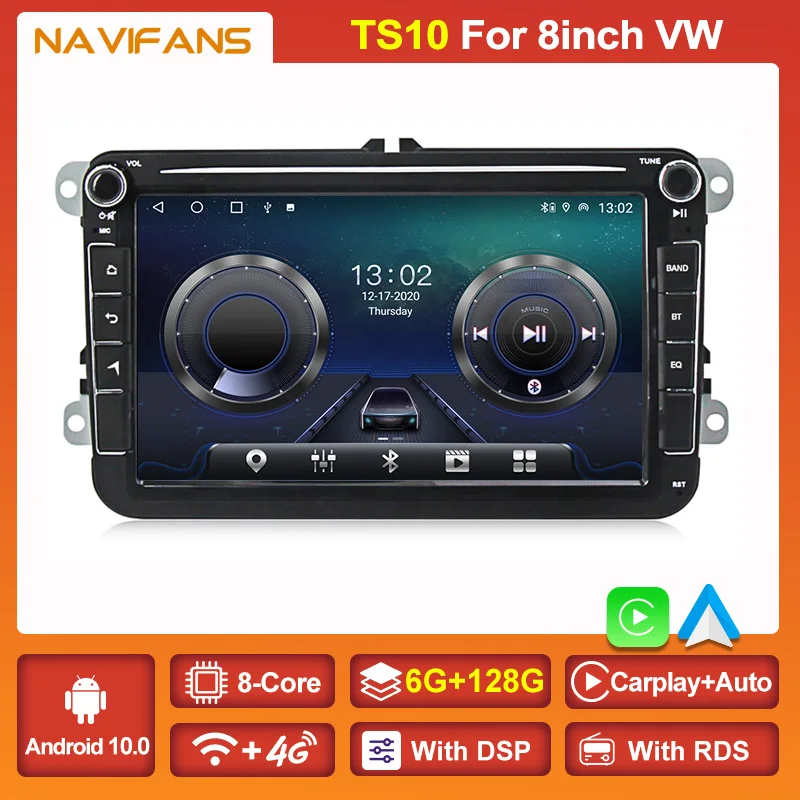 Автомобильная Мультимедийная Система DSP 8 дюймов 6 ГБ 128 Android 10 для