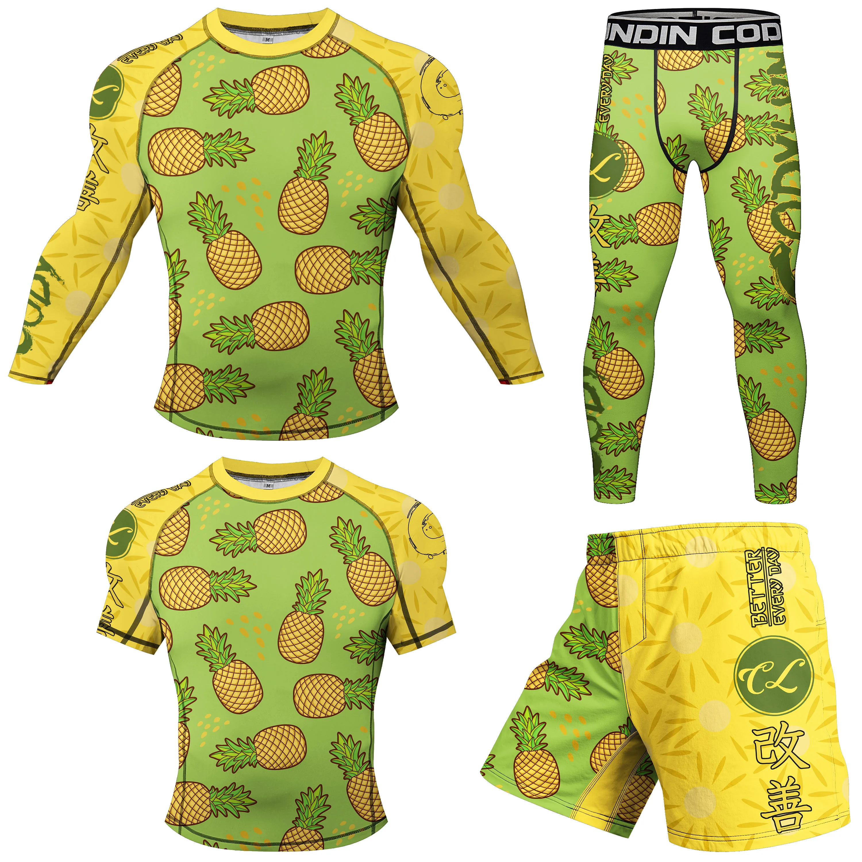 Special Designs With Anti Slip Rashguard Jiu Jitsu T-shirt+Pants Boxing Jerseys BJJ Muay Thai Shorts Compression Sets Sportsuit 2