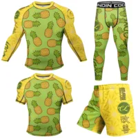 Special Designs With Anti Slip Rashguard Jiu Jitsu T-shirt+Pants Boxing Jerseys BJJ Muay Thai Shorts Compression Sets Sportsuit 2