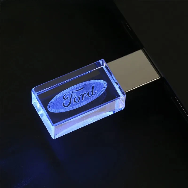 thumbnail image 1 of Memoria USB de moda Creative Crystal de 64 GB con luz roja, azul y verde, 32 GB, 16 GB, logotipo gratuito, regalo para coche nuevo, 1 of 5