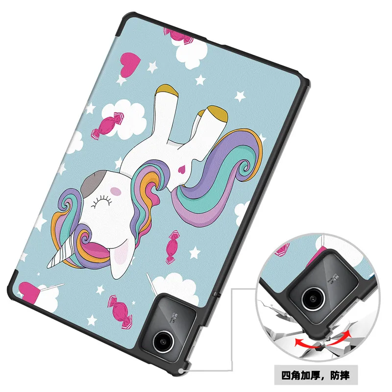 PU Couro Tri-Folding Stand Case para Lenovo
