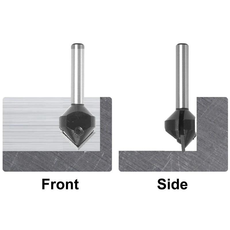 1/4Inch Shanks Carbide Spoiler V-Flute 90&deg; Single Flute Ruter Drill Bit End Mill Woodworking Milling Cuttters Easy To Use