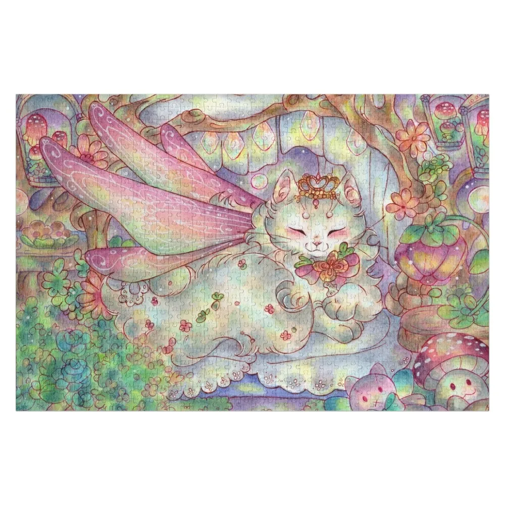 Faerie Cat Queen Titania Room Jigsaw Puzzle Personalised Toys Custom Name Wood Personalized Personalized Child Gift Puzzle