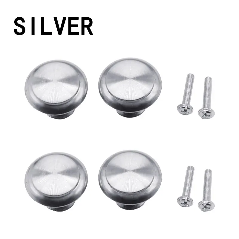Furniture Knobs 4pcs/set Round Single Hole Pull Stainless Steel