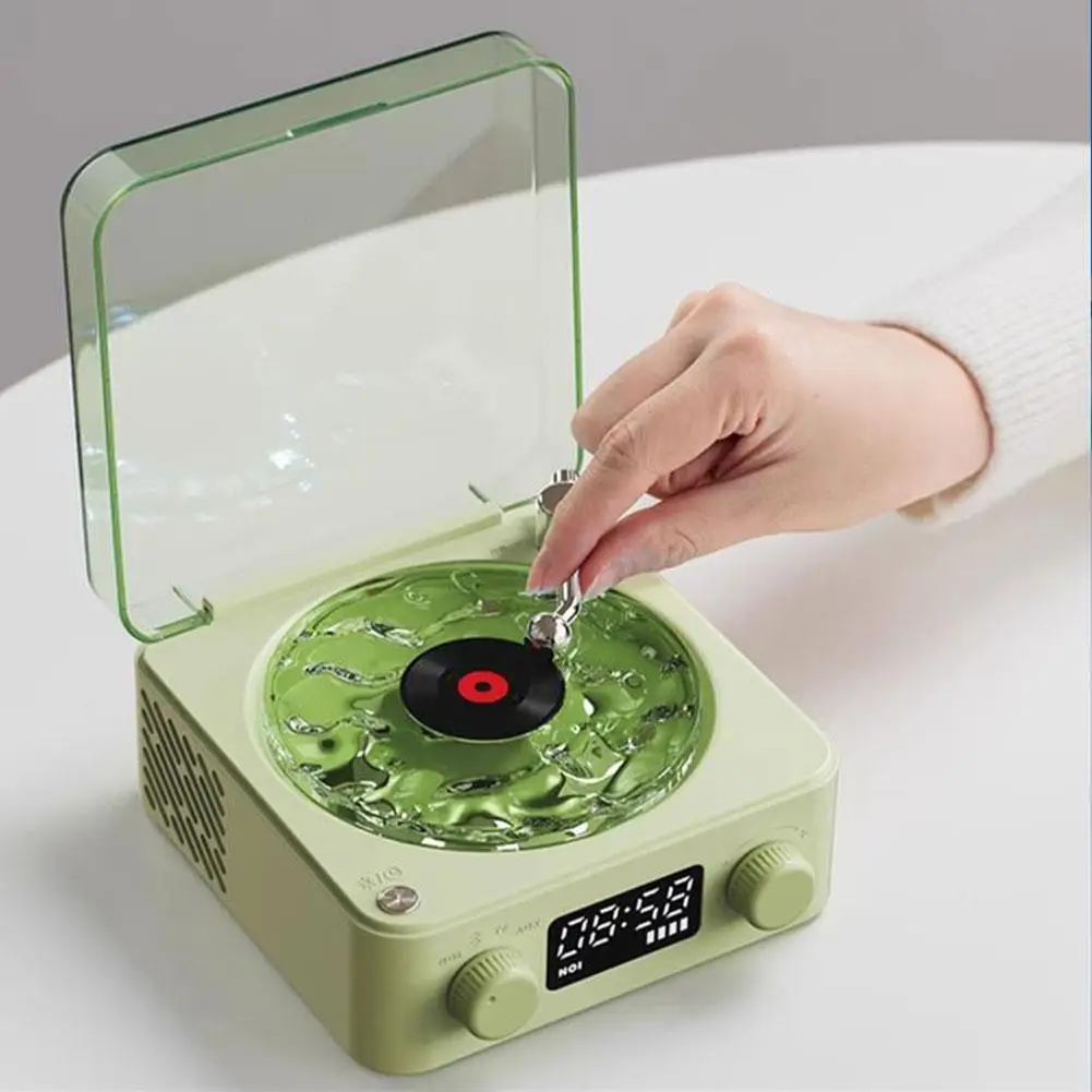 Mini Portable Retro Wave Vinyl Record Player Speakers 360 Surround Sound White Noise Bluetooth Speaker Music Center Support TF 6