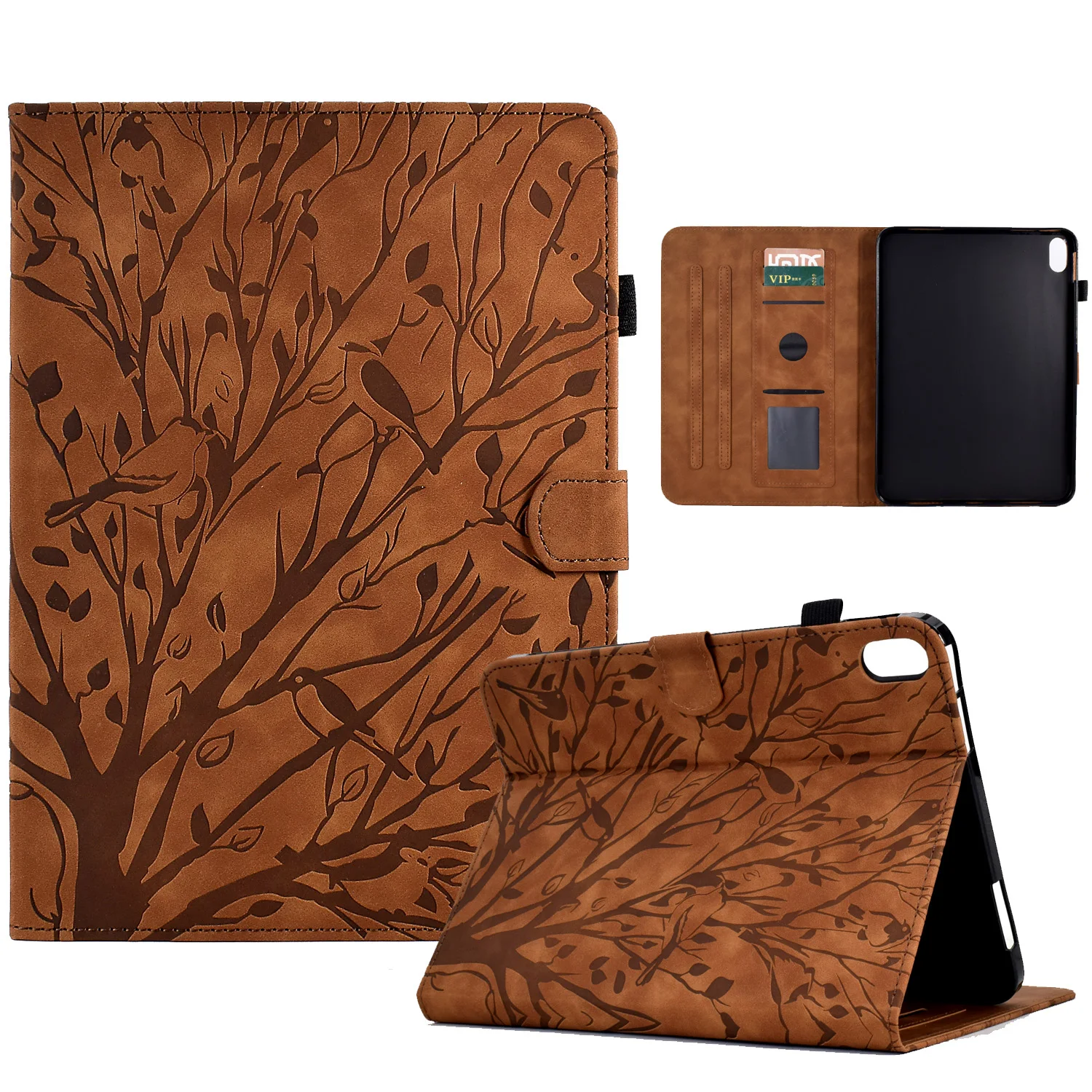 Carteira de Couro em Relevo para Ipad 10 Case 10.9 10 ° Air3 Pro 10.5 9.7 ° ° Mini Air2 Cartões Solt Capa Fundas