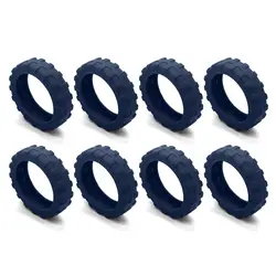 8-Piece Silent Travel Luggage Caster & Protection Cover Set (Blue-8Pcs)