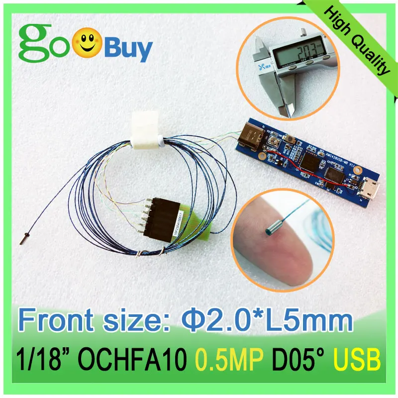 USB 내시경 카메라 모듈 광각 105 도 OCHFA10, 의료 비디오 시각 신장경, 내시경, 내시경, Φ2mm 0.5MP