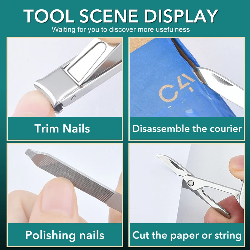 Multifunctional Nail Clippers Stainless Steel 4 Functions 1Pcs nail clipper set nail clipper nail care kit nail scissors set nail clippers manicure pedicure kit manicure set manicure sets manicure nail clipper set nail clippers kit