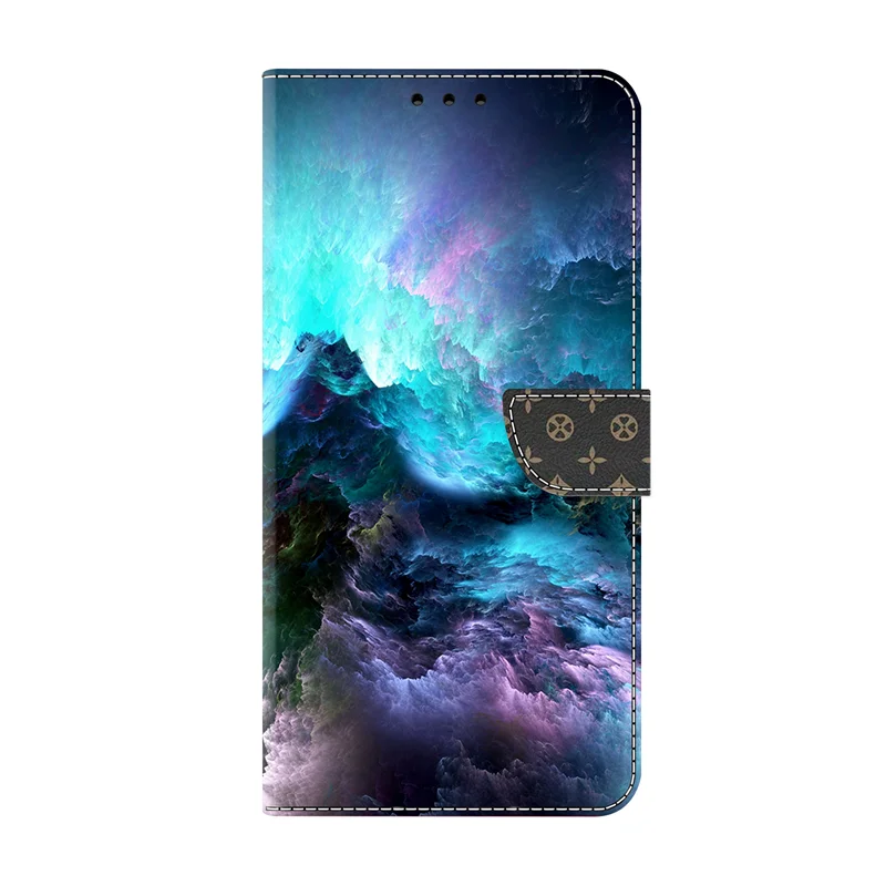 Premium Painted Wallet Flip Stand Phone Case - Elegant Book Cover Design