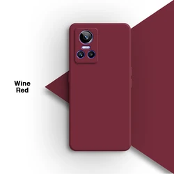 Matte Soft Candy Liquid Silicone Phone Case - Fashionable and Simple Design for Realme GT Neo 3T (Wine Red)