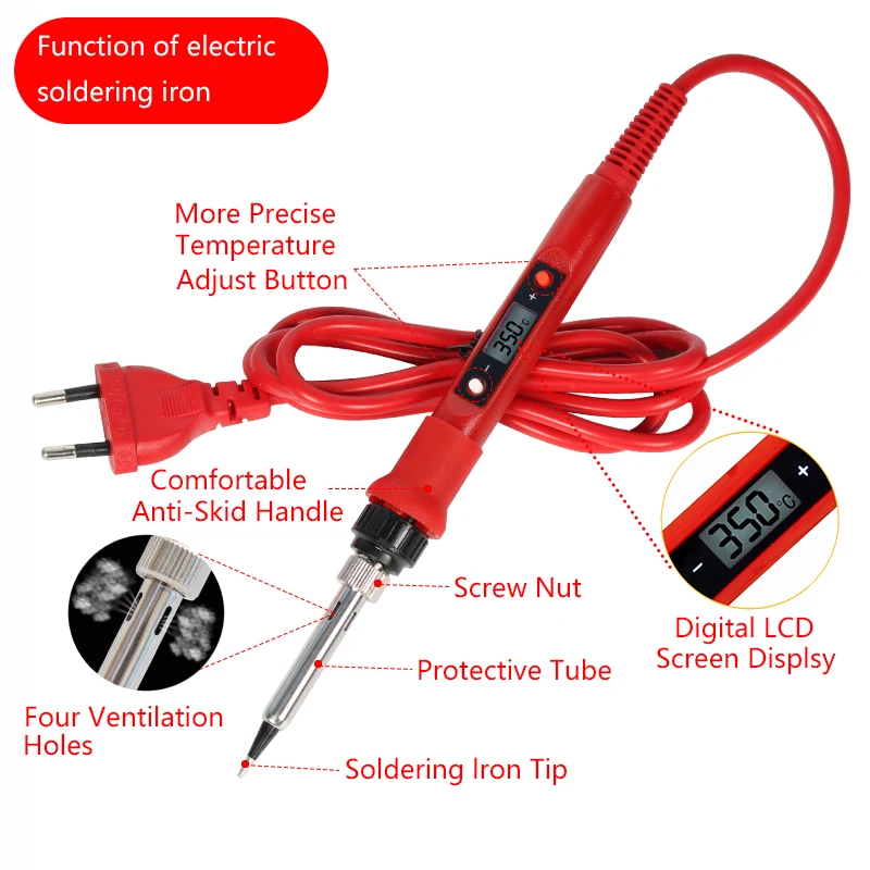 80W Soldering Iron Kit for Electronic Repair Universal 110V to 220V Voltage Conversion Ideal for DIY Enthusiasts And Hobbyists 3