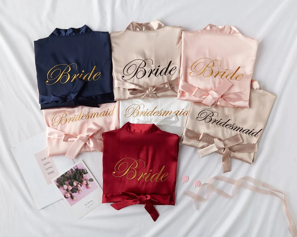 Summer Lace Sleepwear Bride&Bridemaid Wedding Robe Gown Solid Embroidery Kimono Bathrobe Women Casual Home Night Dress women dress women sleepwear bride robes silk robe sleepwear pajamas