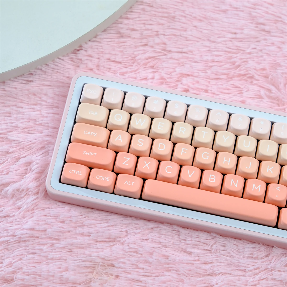 

126 Keys Rouge Pink Gradient Color Keycaps Dye Sublimation MOA Profile PBT Keycaps For MX Switches Mechanical Keyboard Key Caps