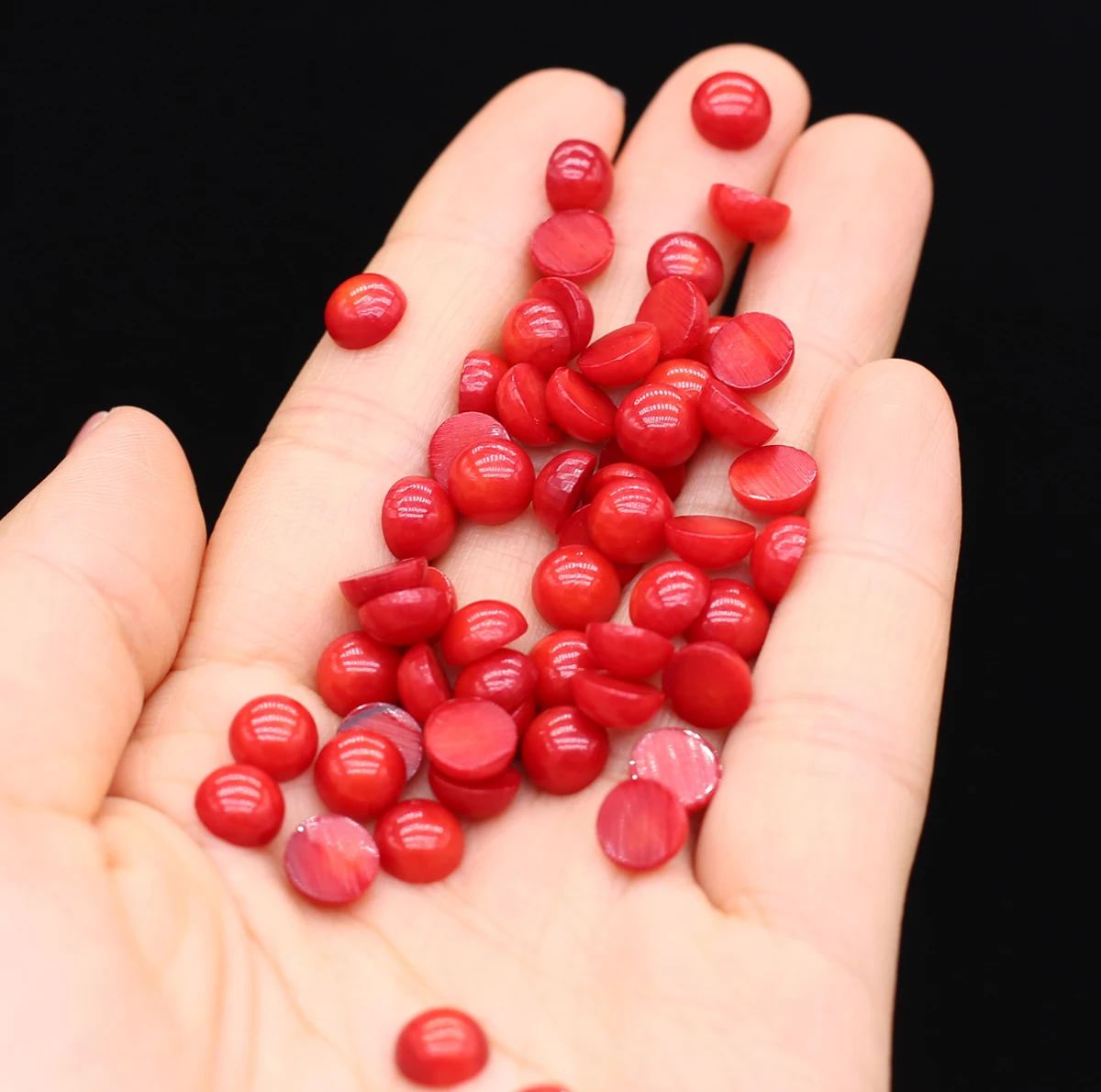 

10PC Natural Round Faceted Coral Charms No Hole Red Beads For Jewelry Making DIY Bracelet Necklaces Accessories 6-12mm