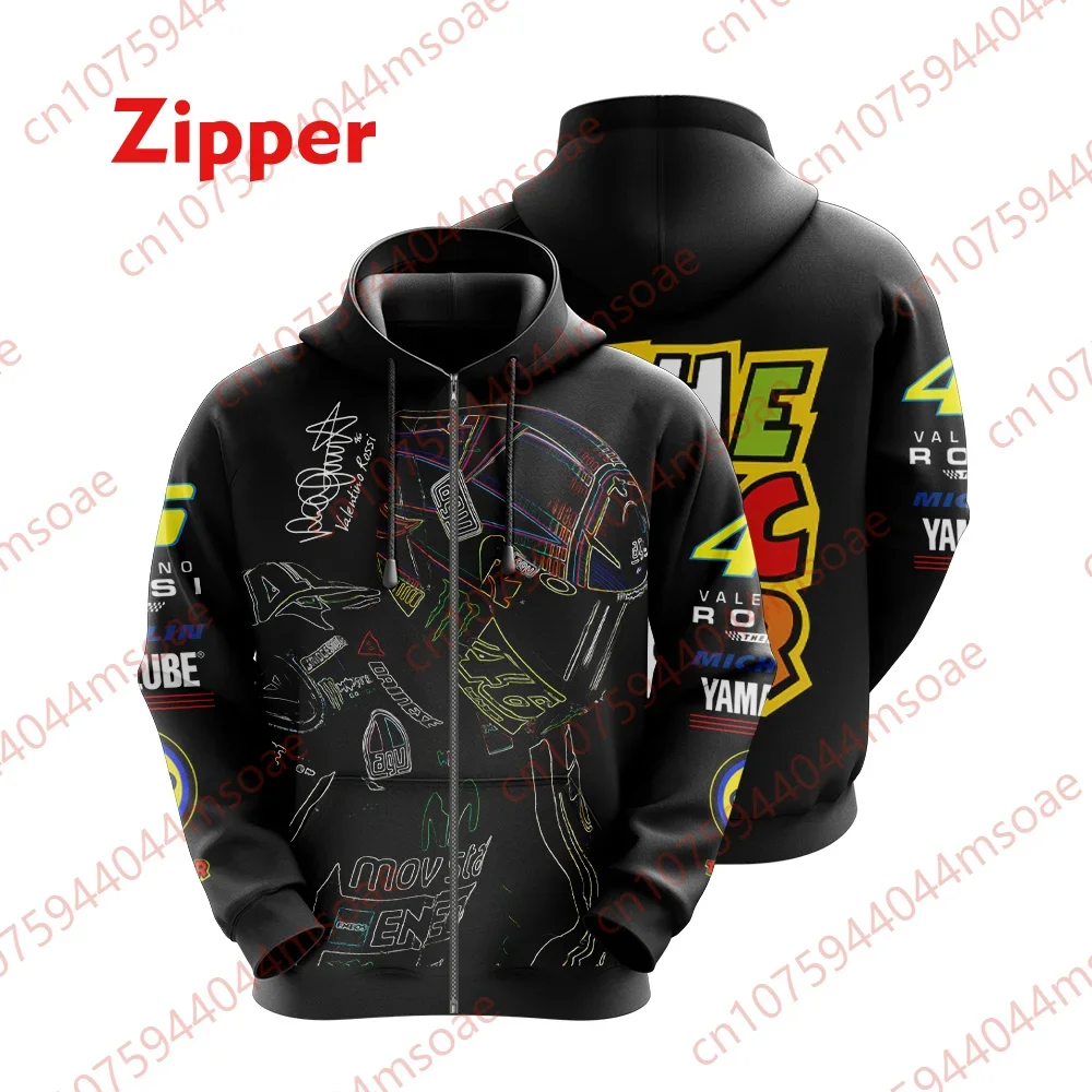 2024 Motorcycle Racing Hoodie Zipper 3D Digital Printing Men's Sportswear Harajuku Casual Jacket Personalized Street Apparel