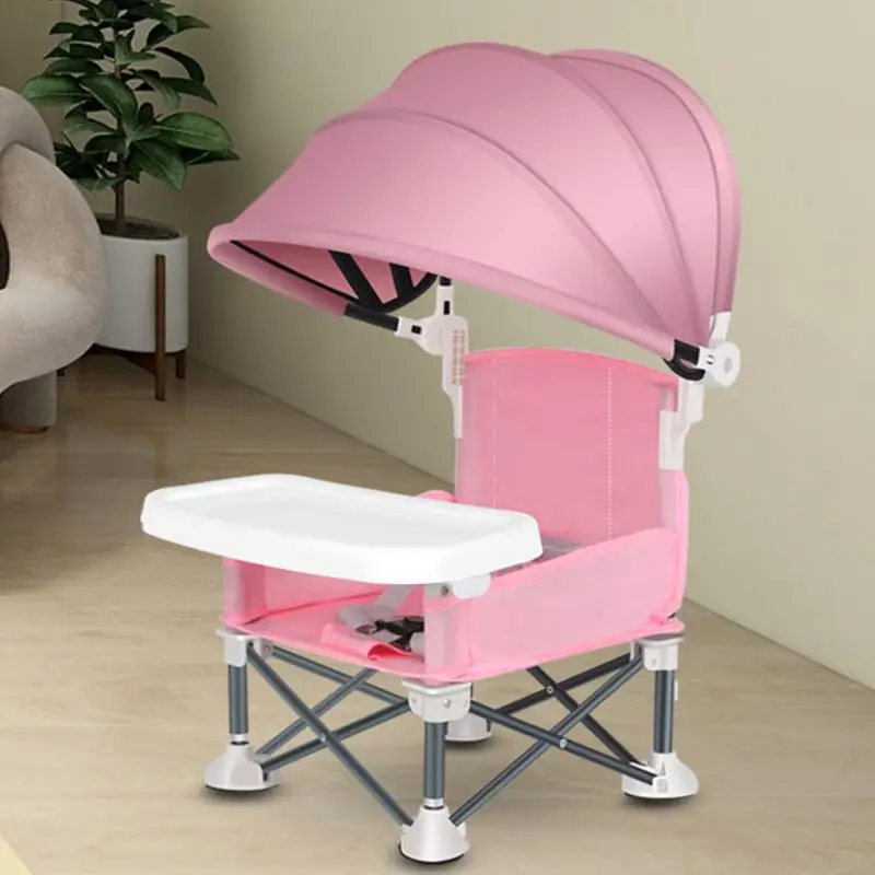 Portable Compact Baby Chair With Safe Belt For Indoor Outdoor Camping Picnics Use Easy Travel Aluminium Alloy Seat Booster