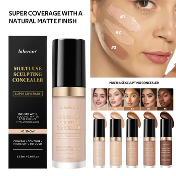 Correttore a Lunga Durata, Fondotinta Opaco Multiuso, Crema Oil-Free per Illuminare e Ritoccare, Prodotti per il Trucco del Viso per Donne