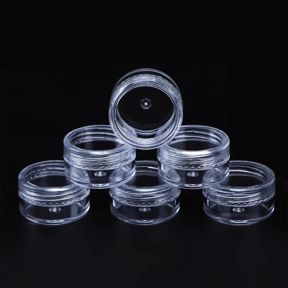 

PrettyG 3/5/10/15/20g Empty Cream Jar Cosmetic Containers Plastic Transparent Jar Eyeshadow Sample Bottles with Balm Container