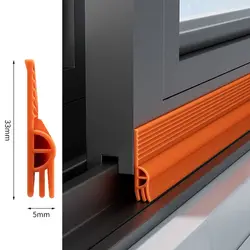 Noise Isolation Self - Adhesive Window Sealing Strip - Windproof & Weatherproof TPE Gap Filler (Orange - 4M)