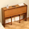 Comfort corner Collapsible Desk for Small Spaces,Bamboo Folding Writng Working Computer Desk,Expandable Design with Shelves 4
