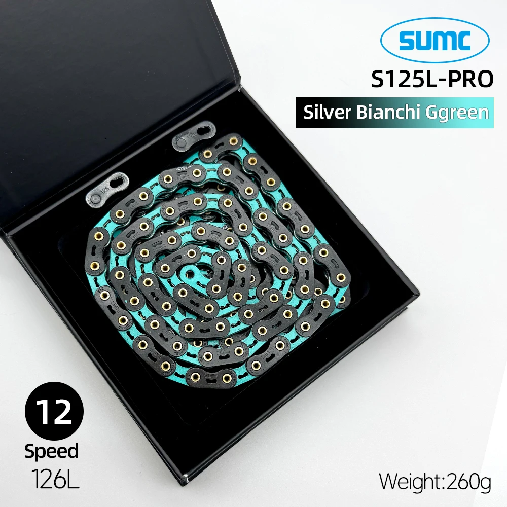sumc 12 speed bike chain crescent chain road bike mountain bike chain 126 links ultra light bike chain for Shimano