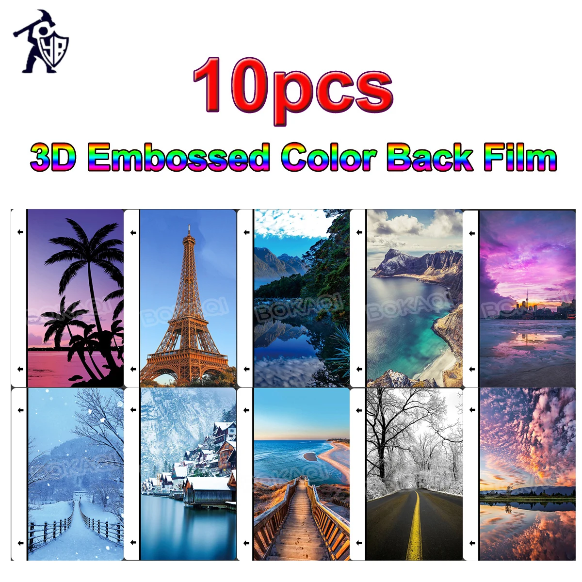 

10 шт., рельефная 3d-пленка для задней панели iPhone