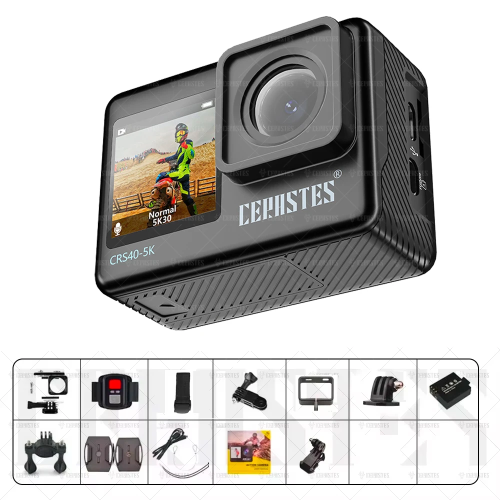 thumbnail image 1 of Cámara de acción 5K cámara de bicicleta estabilizador electrónico cámara de acción WiFi 4k cámara deportiva casco cámaras de grabación de vídeo para go pro, 1 of 4