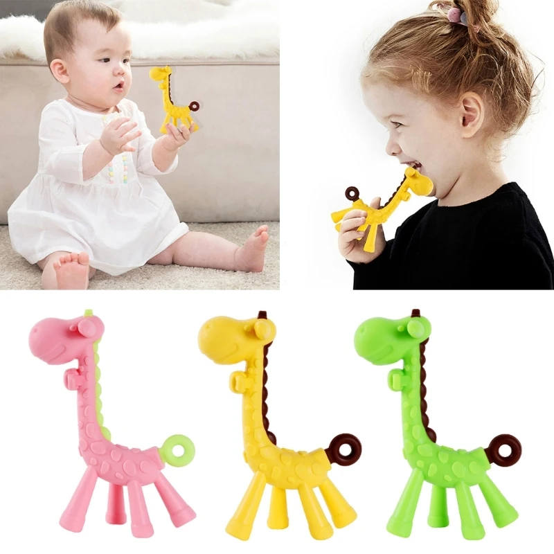 

Baby Teether Giraffe BPA Free Food grade Silicone Teether For Teeth Baby Teething Toys Silicone Beads Jewelry Pendant Necklace