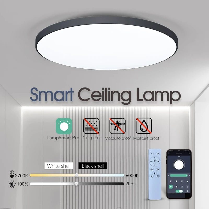 Smart Led Ceiling Lamp 36W 50W Dimmable Modern Led Ceiling Lights With APP Remote Control For Bedroom Living Room