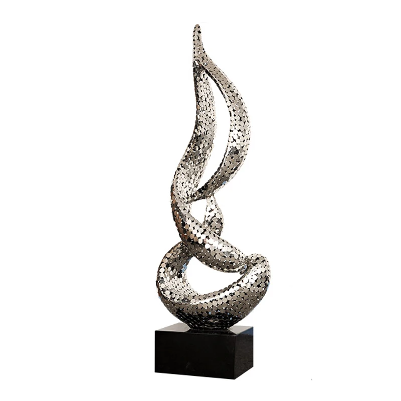 

stainless steel sculptures, abstract large floor to ceiling ornaments, creative artwork under st