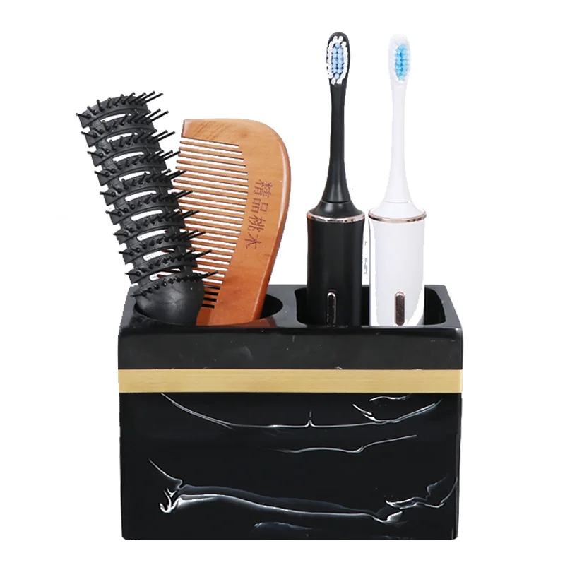 Toothbrush Holder Toothpaste Holder Bathroom set Accessories Portable Organizer Case Sanitary Wars Suite Marble Stripe Resin