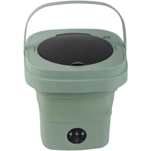 Foldable Washing Machine,6.5L Portable Travel Folding Washing Bucket  Underwear Baby Clothes Small Items Washer with Spin Dryer 1